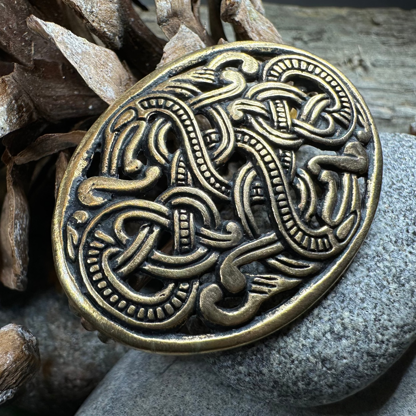 Bronze Atli Viking Brooch - Bronze Historical Reproduction Pin