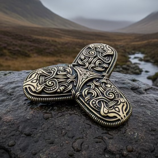 Large Upland Viking Trefoil Brooch - Bronze Historical Reproduction Pin