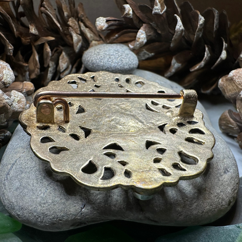 Load image into Gallery viewer, Large Trewhiddle Celtic Medieval Brooch - Bronze Historical Reproduction Pin
