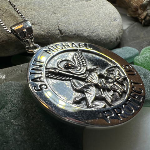 Load image into Gallery viewer, Protect Us Saint Michael Pendant
