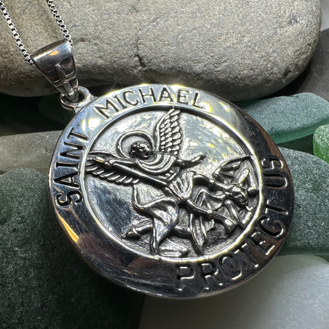 Load image into Gallery viewer, Protect Us Saint Michael Pendant
