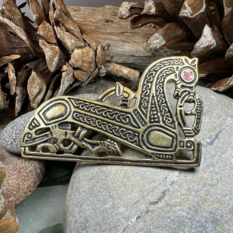 Bronze Viking Horse Brooch