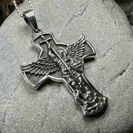 Large Saint Michael Cross Pendant
