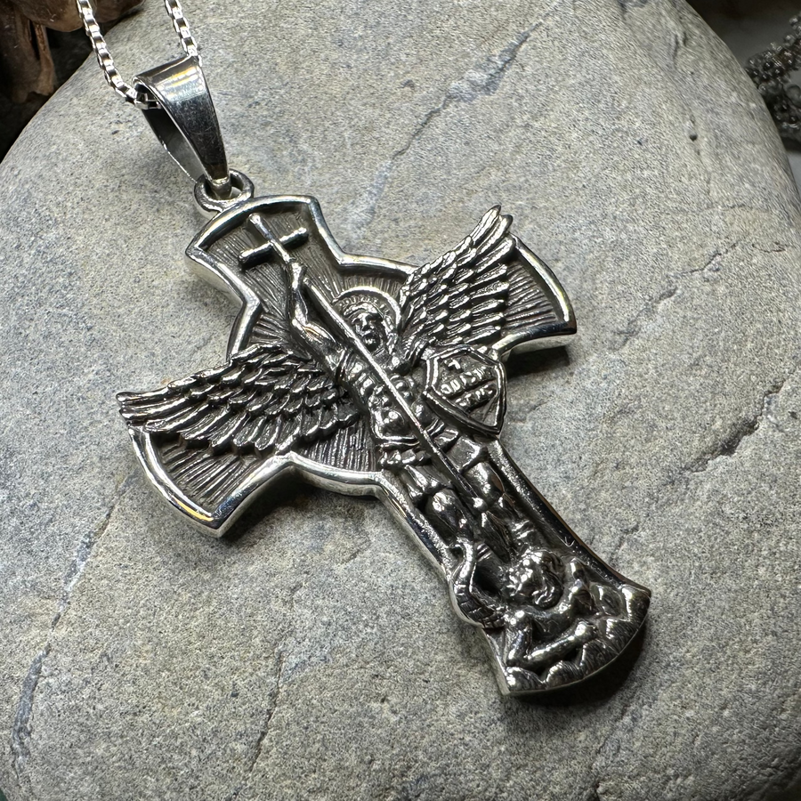 Large Saint Michael Cross Pendant