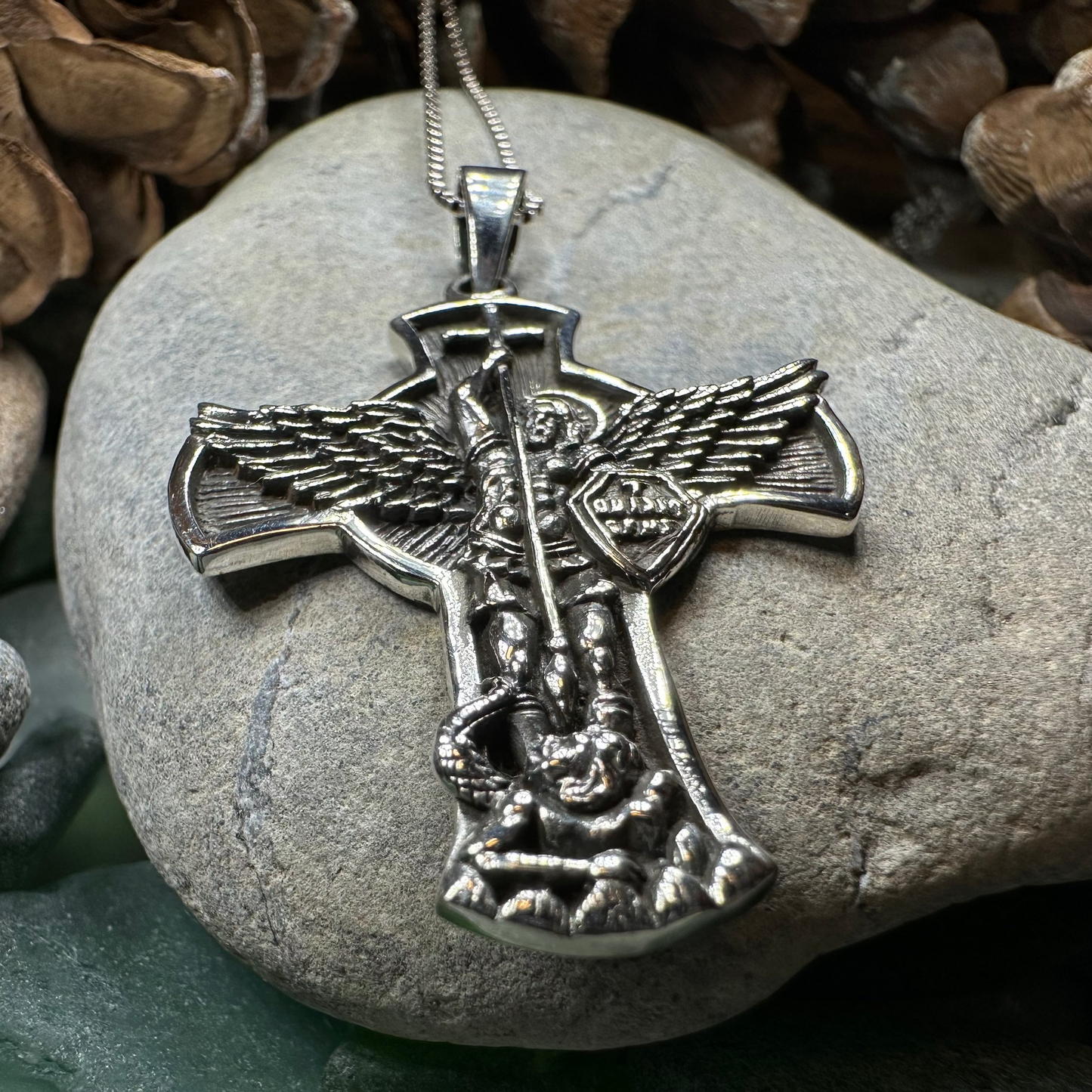Large Saint Michael Cross Pendant