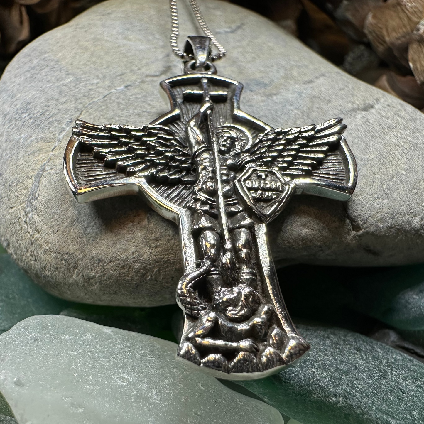 Large Saint Michael Cross Pendant