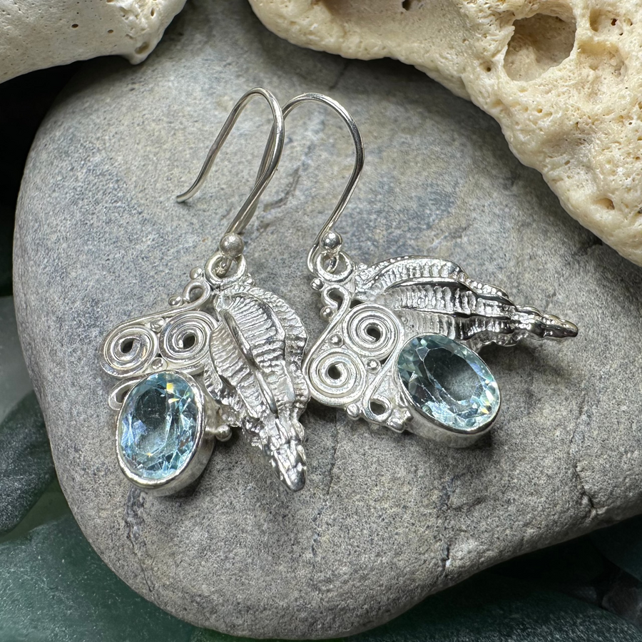Blue Ocean Shell Earrings