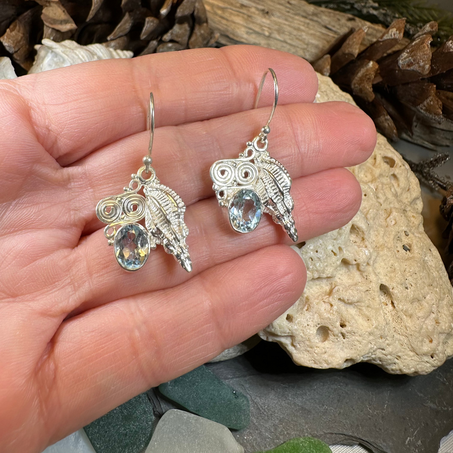 Blue Ocean Shell Earrings