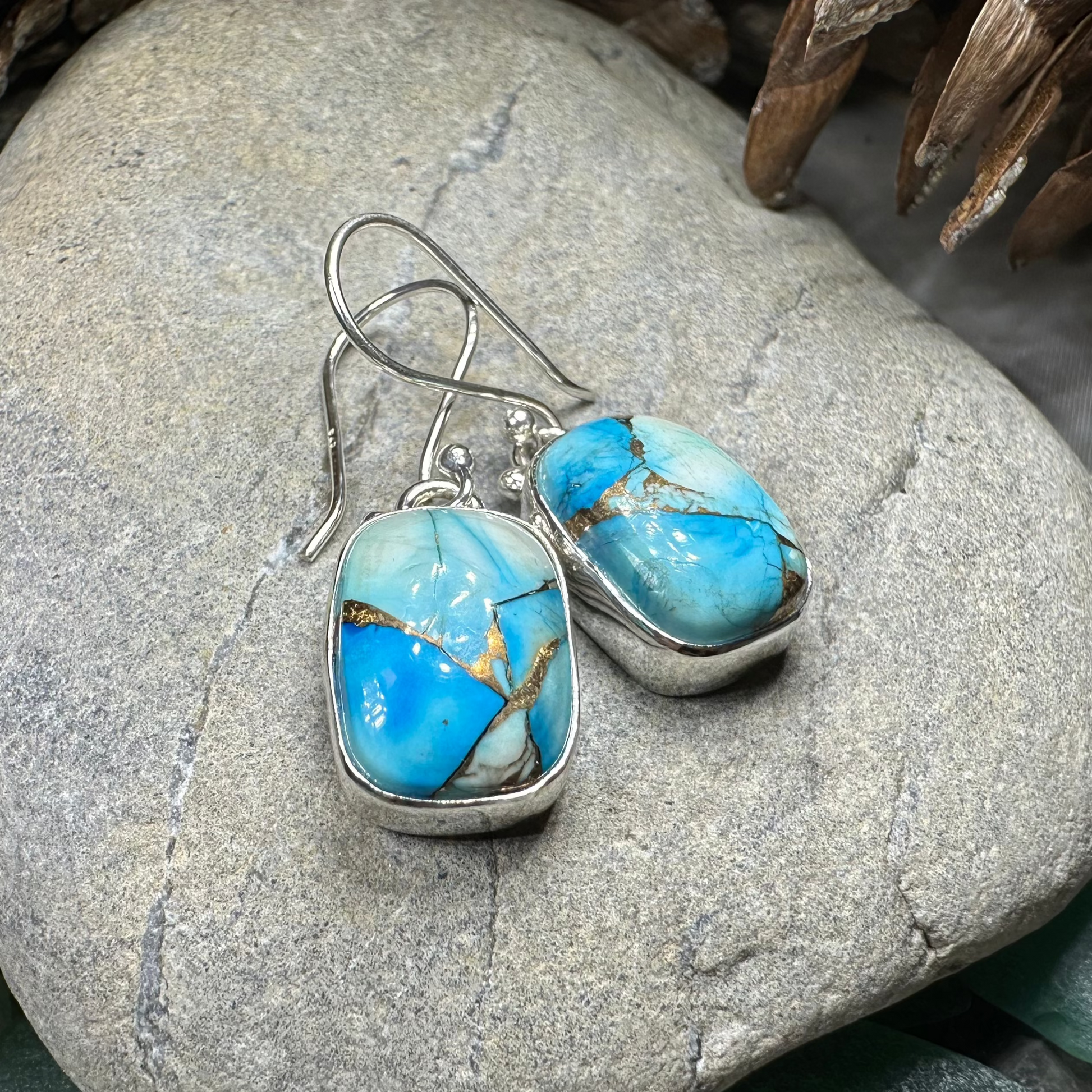 Classic Copper Turquoise Earrings — view 11