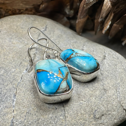 Classic Copper Turquoise Earrings — view 5
