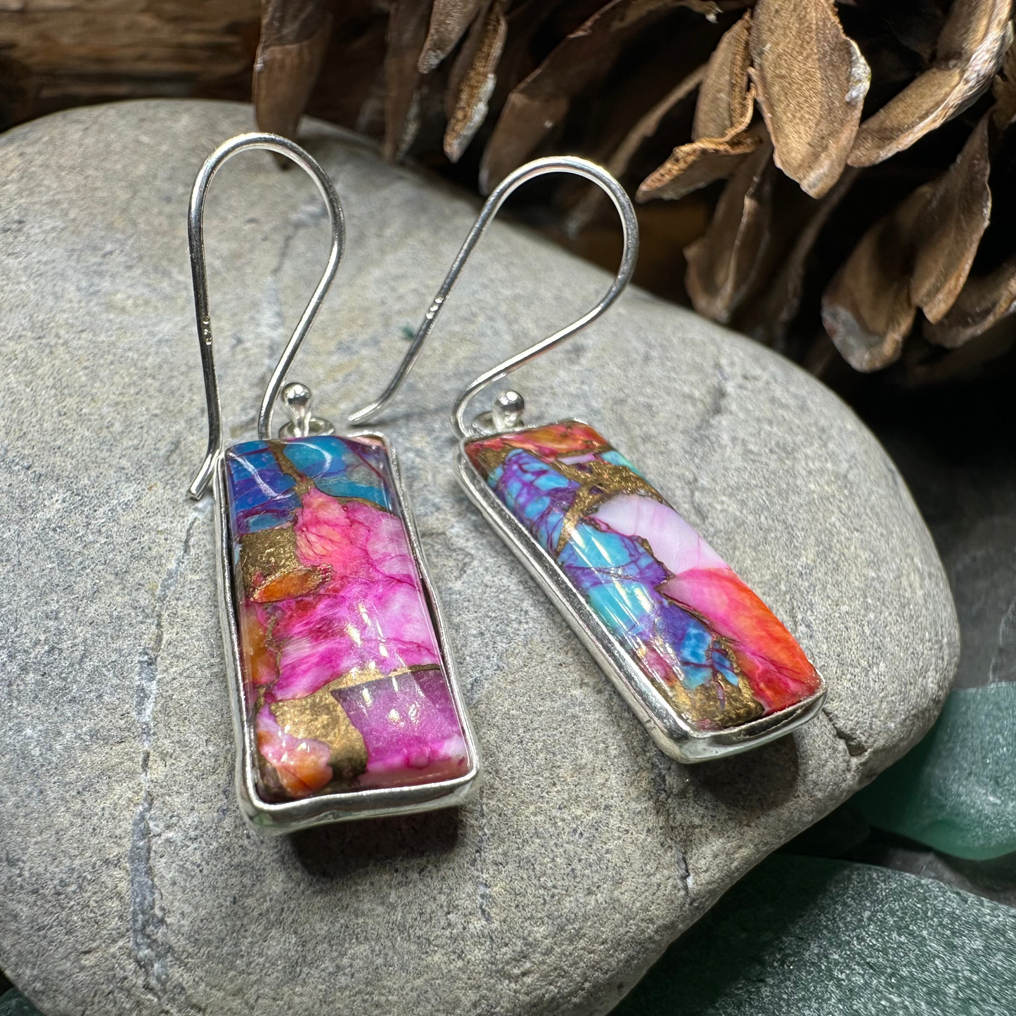 Classic Copper Turquoise Earrings — view 3