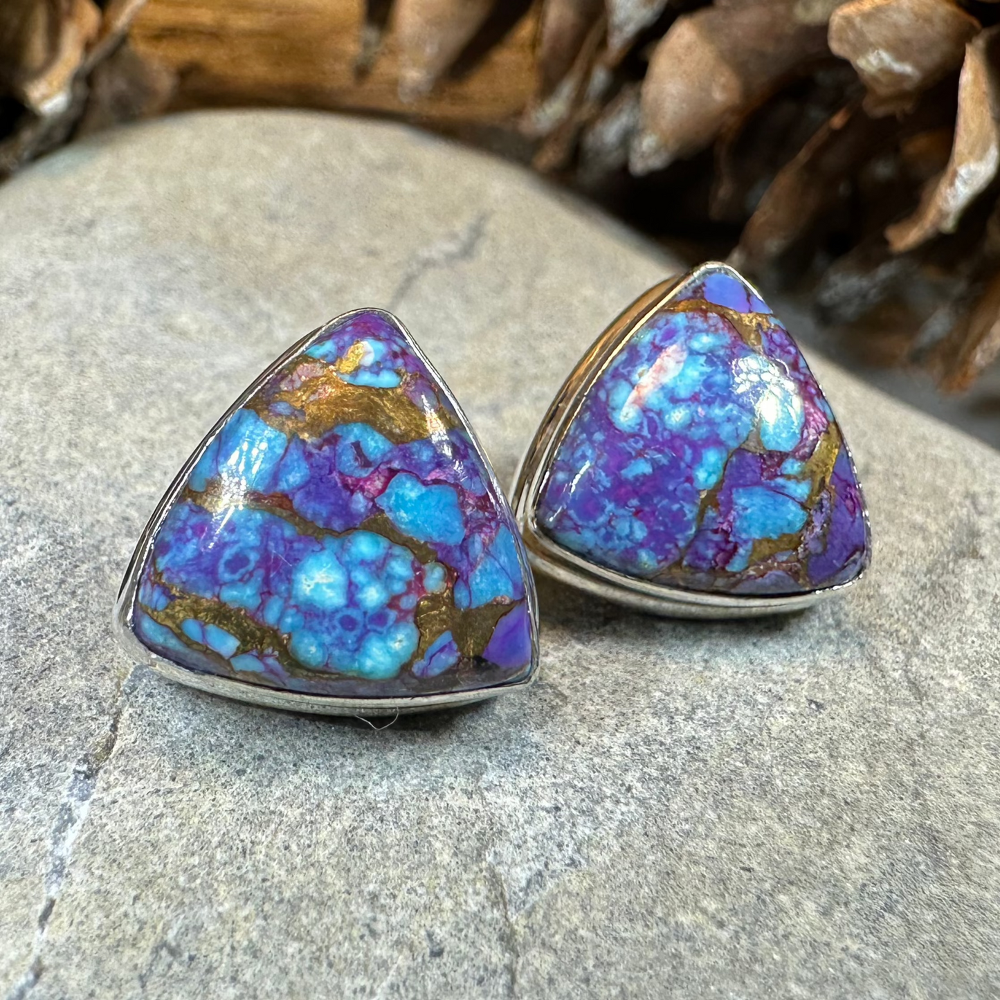 Classic Copper Turquoise Post Earrings