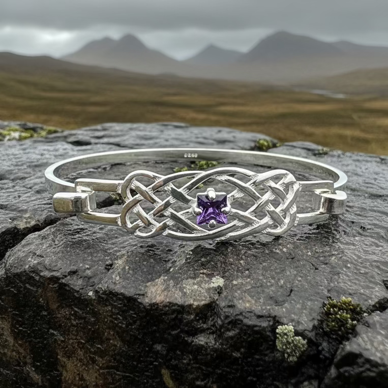 Dunrobin Celtic Knot Bracelet - Handmade in Scotland in sterling silver