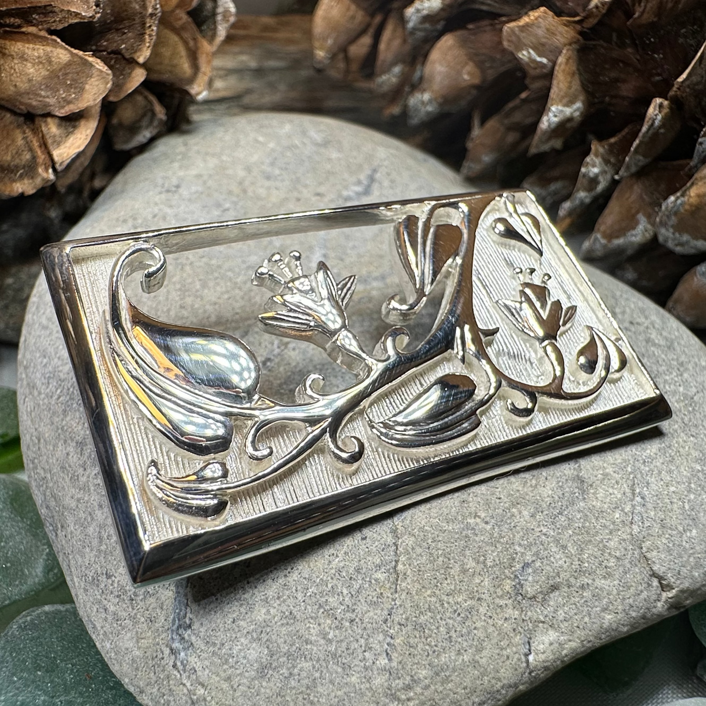 Scottish Highland Fields Bluebell Brooch - Handmade in Scotland — view 3