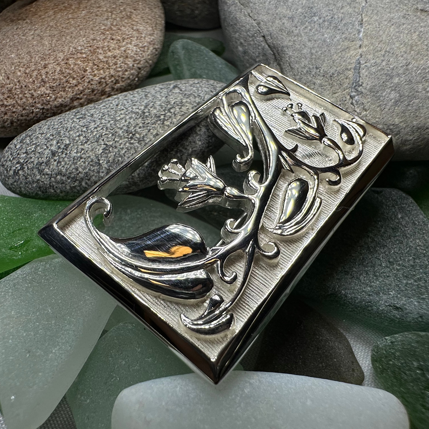 Scottish Highland Fields Bluebell Brooch - Handmade in Scotland — view 4