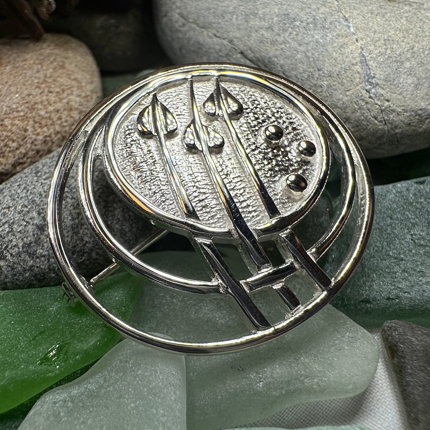 Scottish Mackintosh Leaves Brooch - Handmade in Scotland