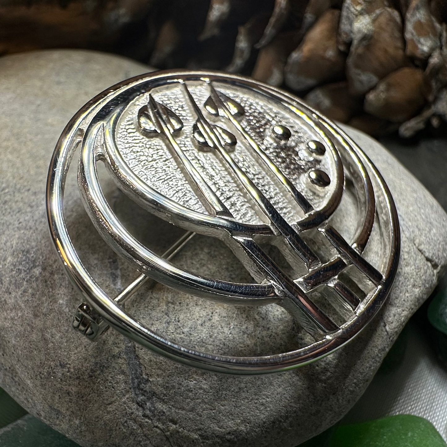 Scottish Mackintosh Leaves Brooch - Handmade in Scotland
