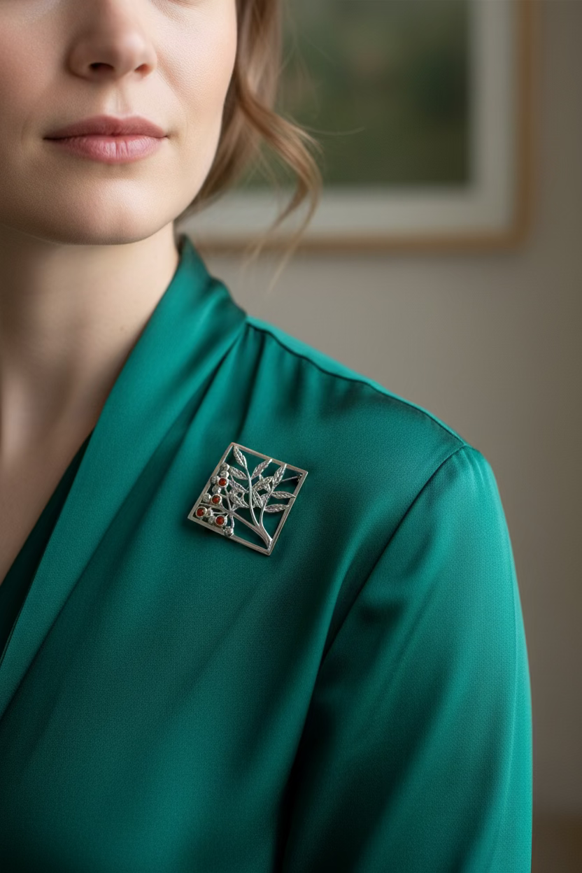 Scottish Rowan Tree of Life Brooch - Handmade in Scotland
