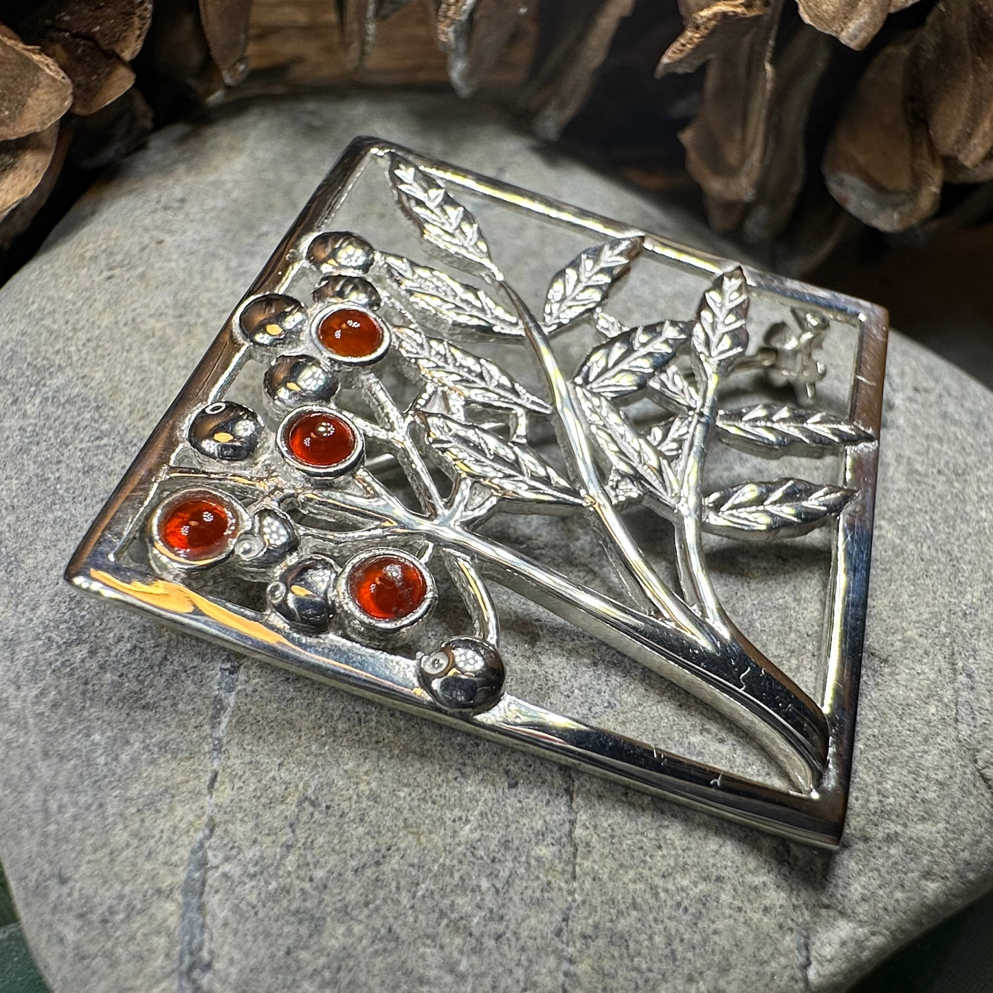 Scottish Rowan Tree of Life Brooch - Handmade in Scotland — view 3