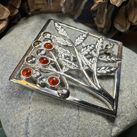 Load image into Gallery viewer, Scottish Rowan Tree of Life Brooch - Handmade in Scotland
