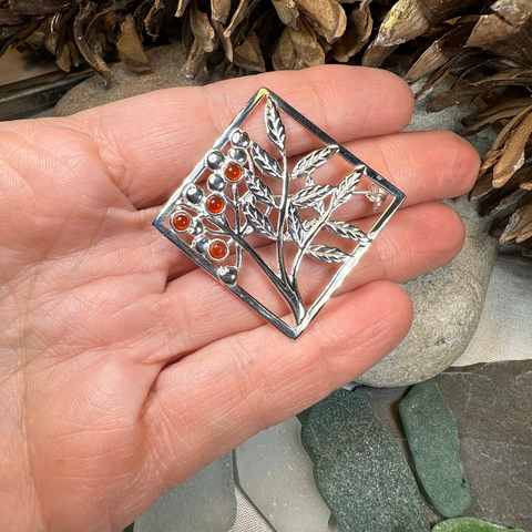 Load image into Gallery viewer, Scottish Rowan Tree of Life Brooch - Handmade in Scotland
