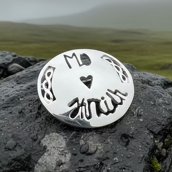 Scottish Gaelic "My Darling" Brooch - Handmade in Scotland in sterling silver