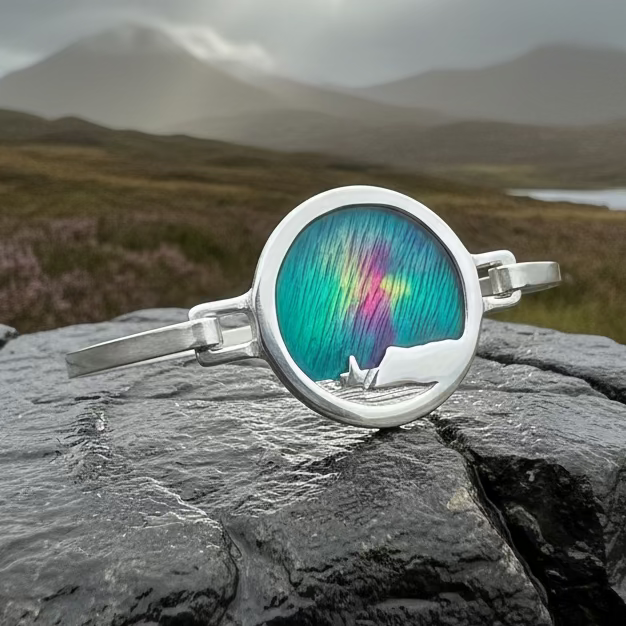 Northern Lights Bracelet - Handmade in Scotland in silver