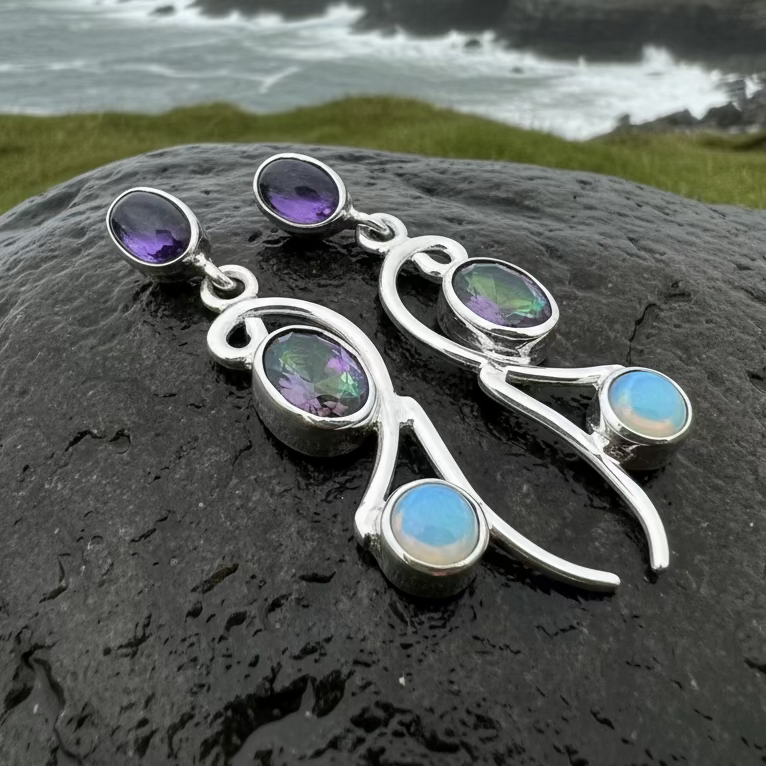 Fairy Waterfall Mystic Topaz Earrings in sterling silver