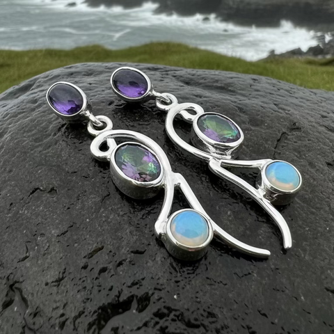 Load image into Gallery viewer, Fairy Waterfall Mystic Topaz Earrings
