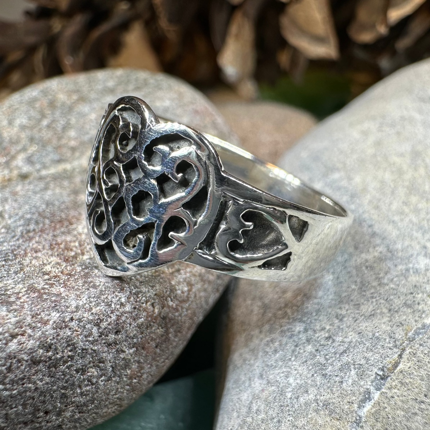 Sophie Celtic Heart Ring in Sterling Silver — view 6