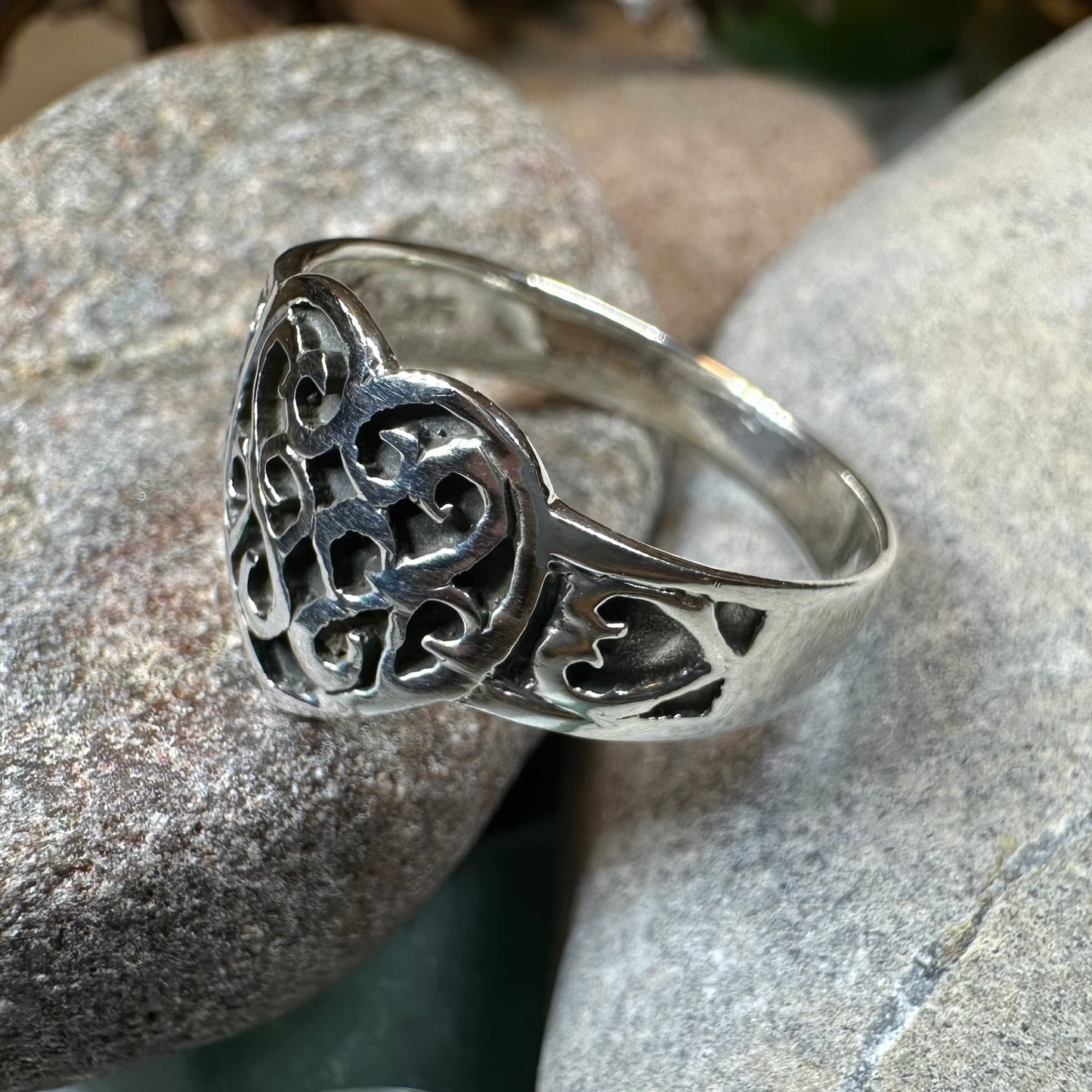 Sophie Celtic Heart Ring in Sterling Silver — view 2