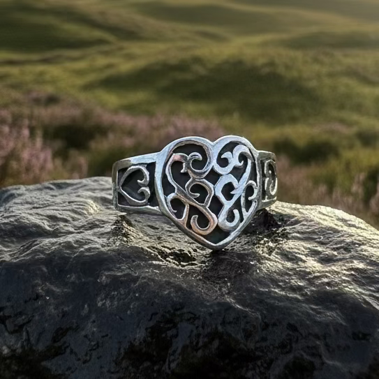 Sophie Celtic Heart Ring in Sterling Silver — view 7