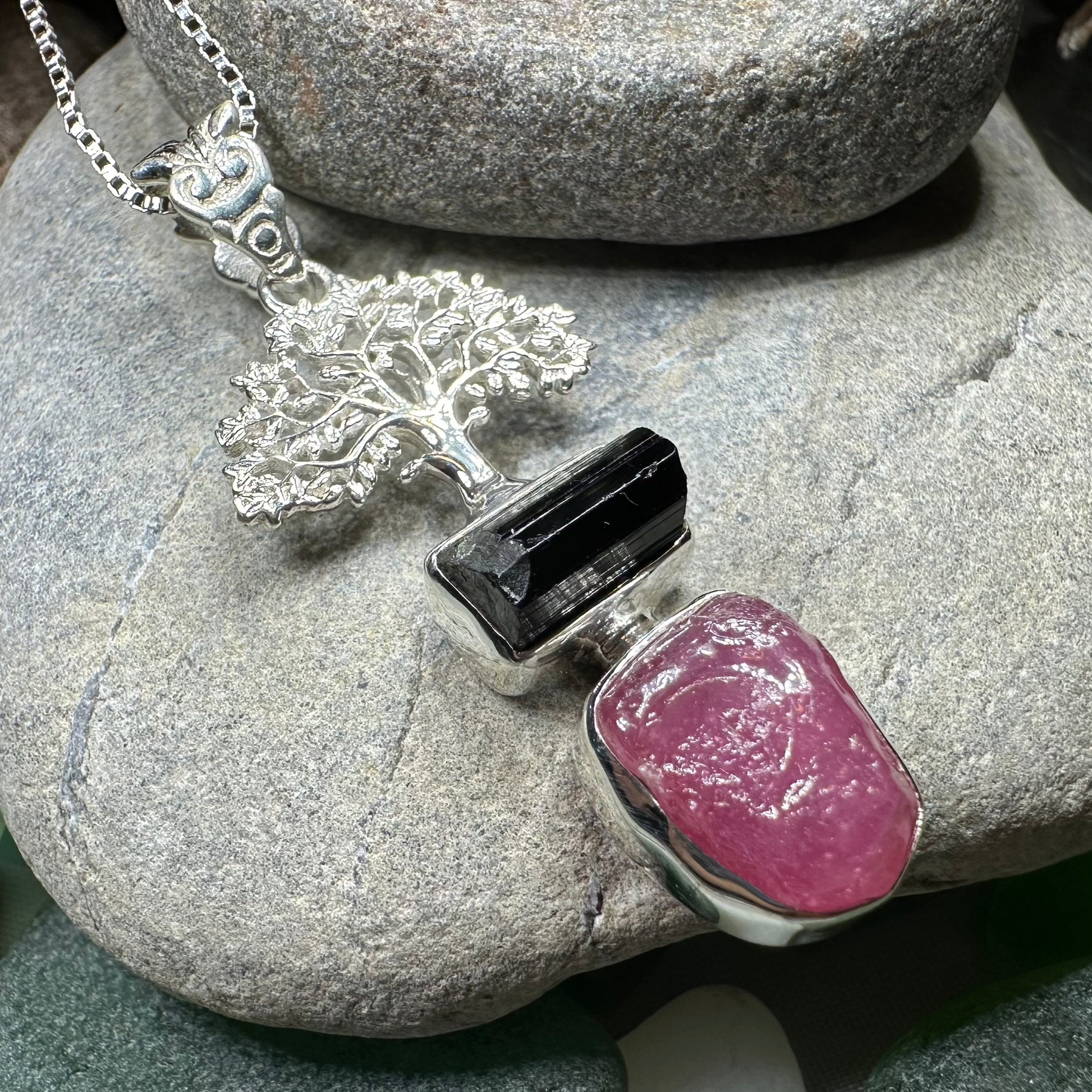 Tree of Life Gemstone Necklace — view 3