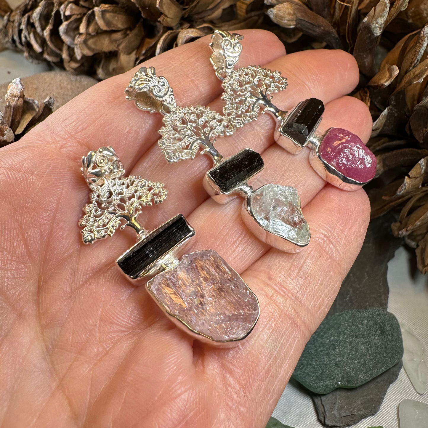 Tree of Life Gemstone Necklace — view 5