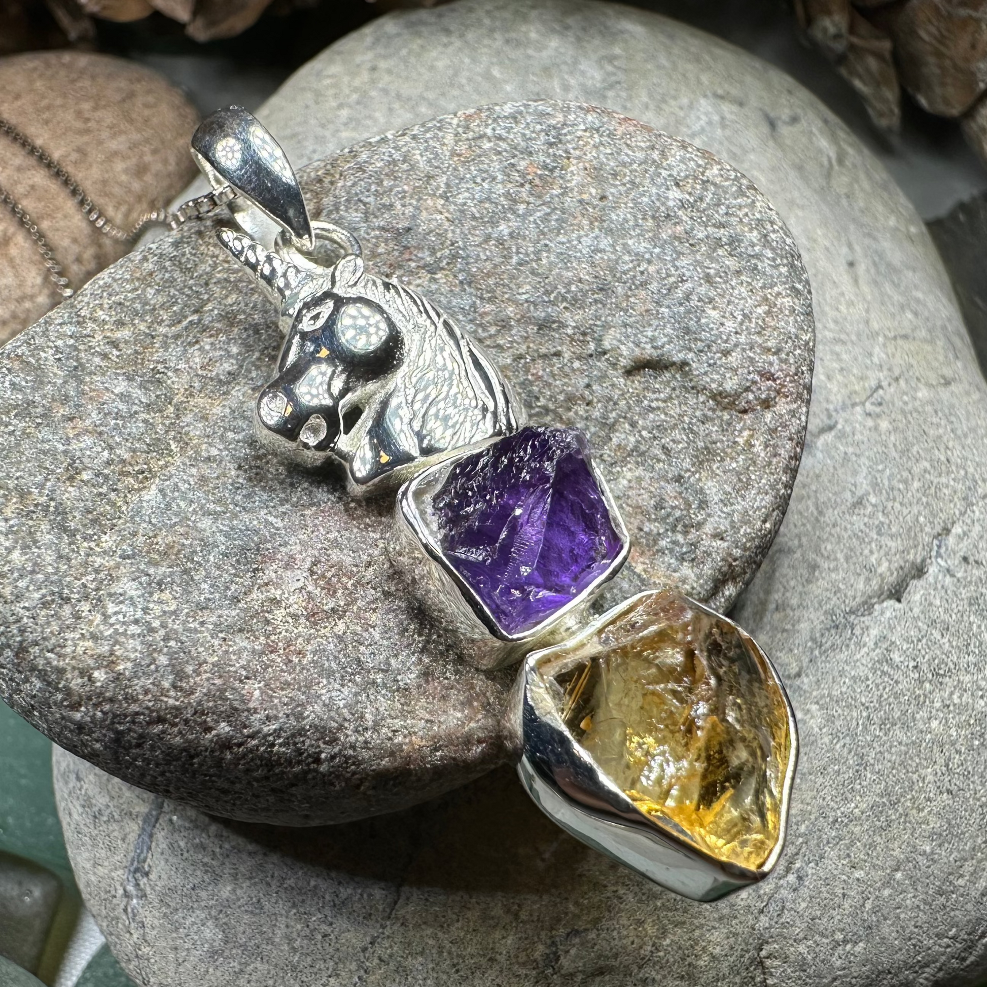 Cloudwalker Unicorn Necklace in silver