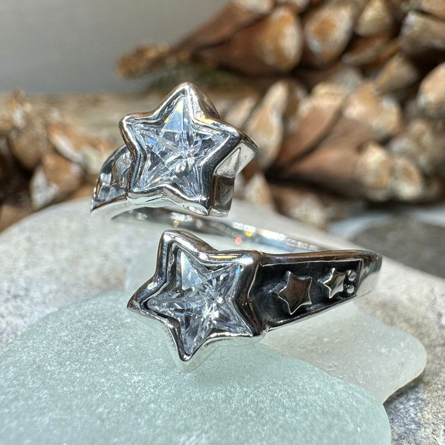 Double Shooting Stars Ring