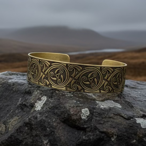Load image into Gallery viewer, Evolution Bronze Celtic Cuff Bracelet
