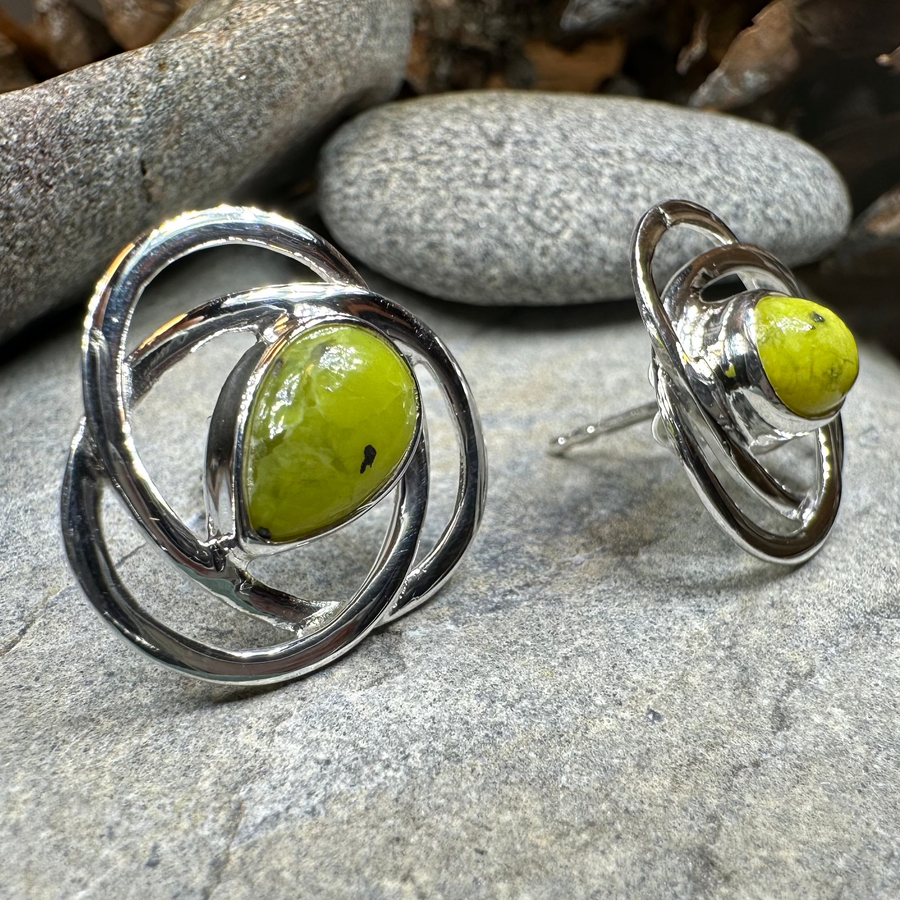 Connemara Marble Celtic Post Earrings