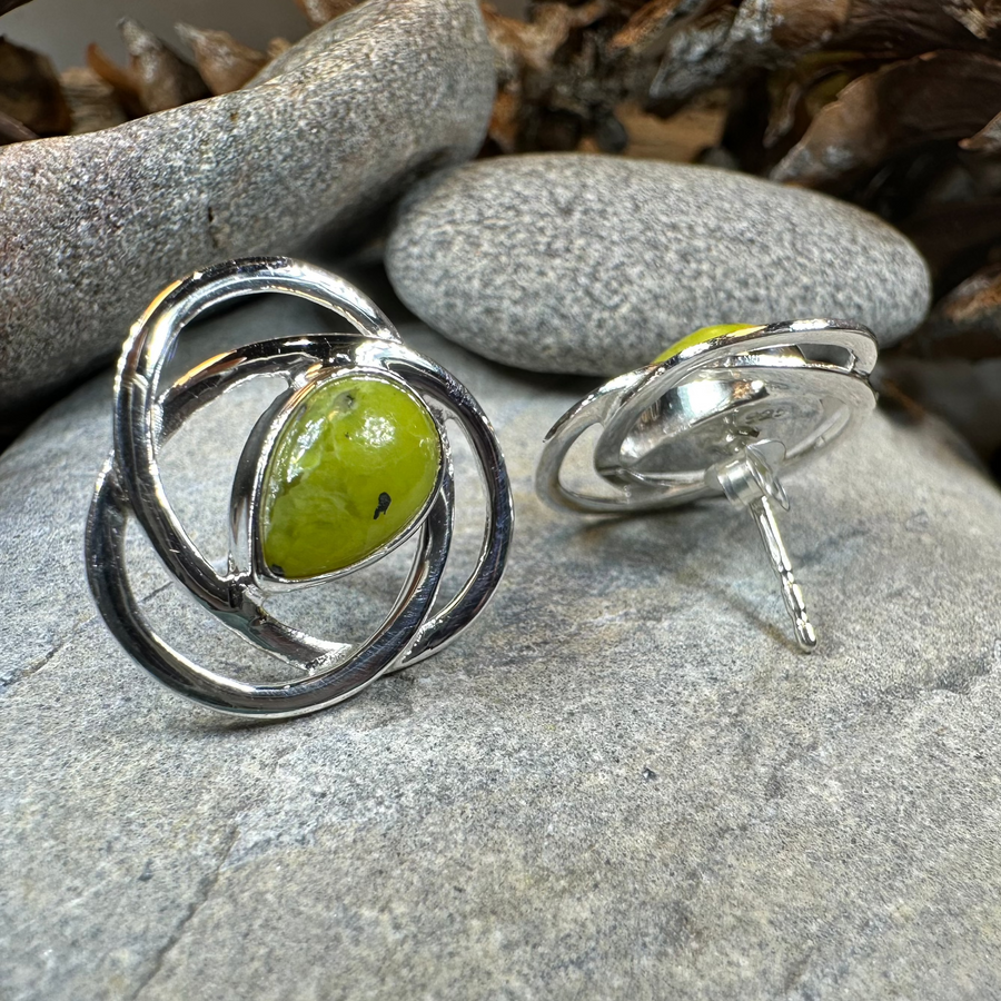 Connemara Marble Celtic Post Earrings