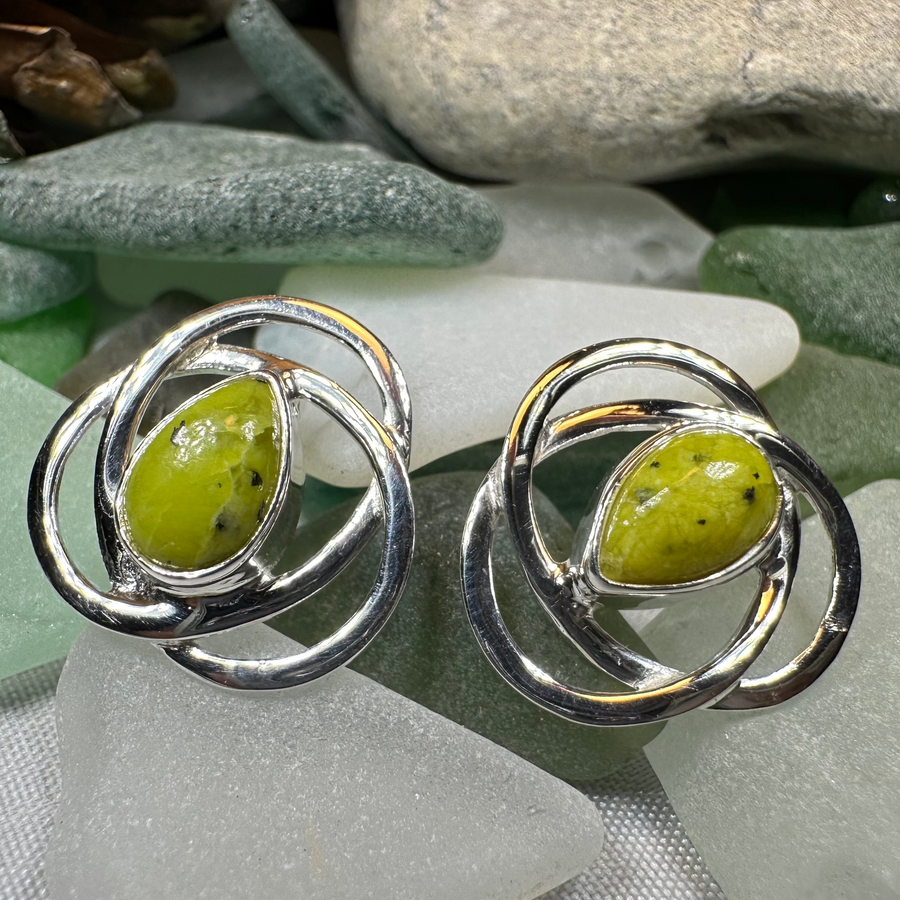Connemara Marble Celtic Post Earrings