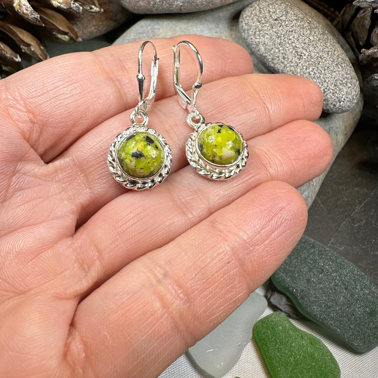 Petite Connemara Marble Ireland Earrings — view 4