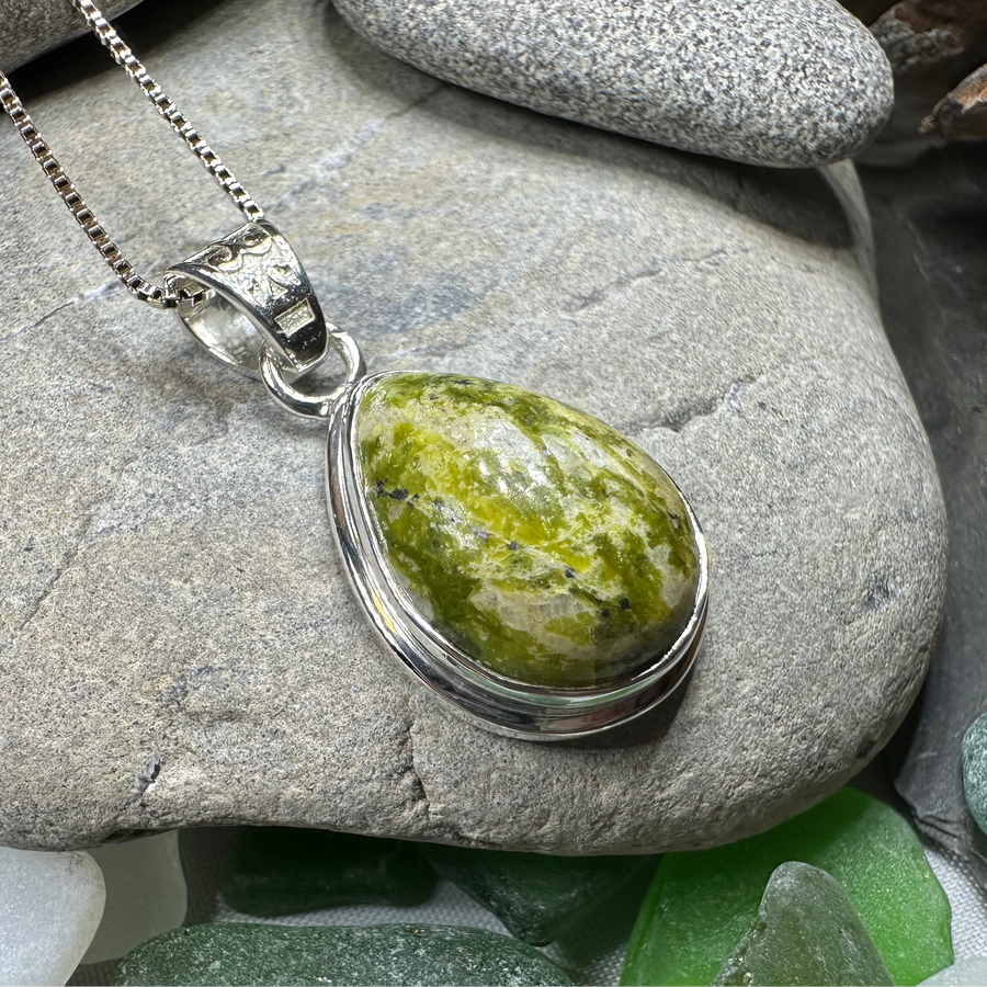 Connemara Marble Irish Teardrop Necklace