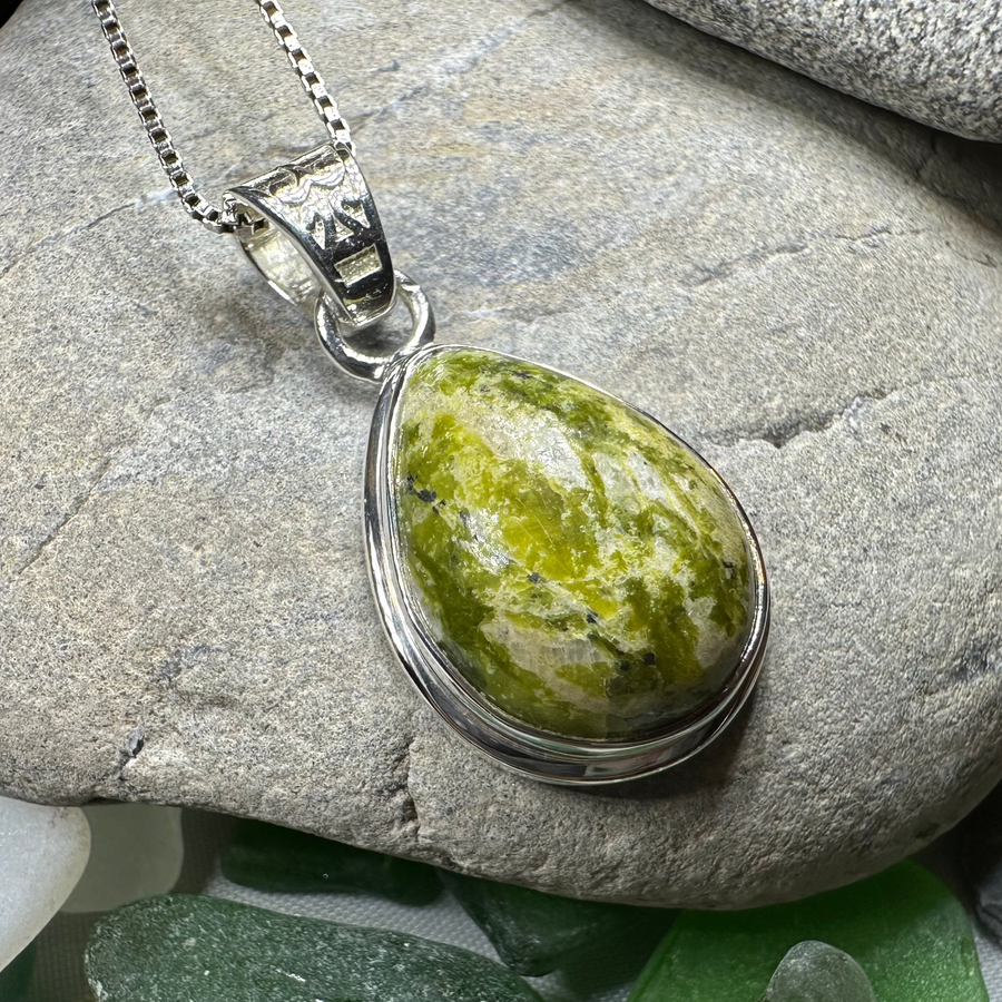 Connemara Marble Irish Teardrop Necklace