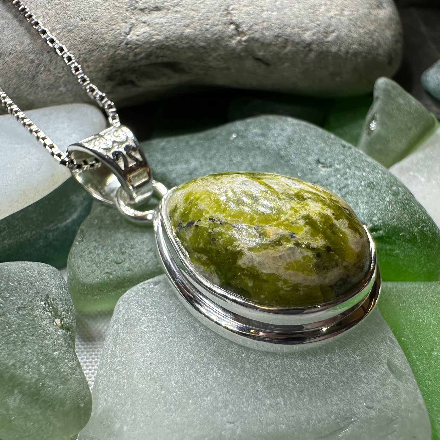 Connemara Marble Irish Teardrop Necklace