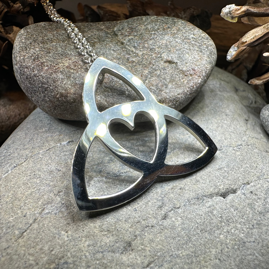 Gabrielle Trinity Knot Heart Necklace