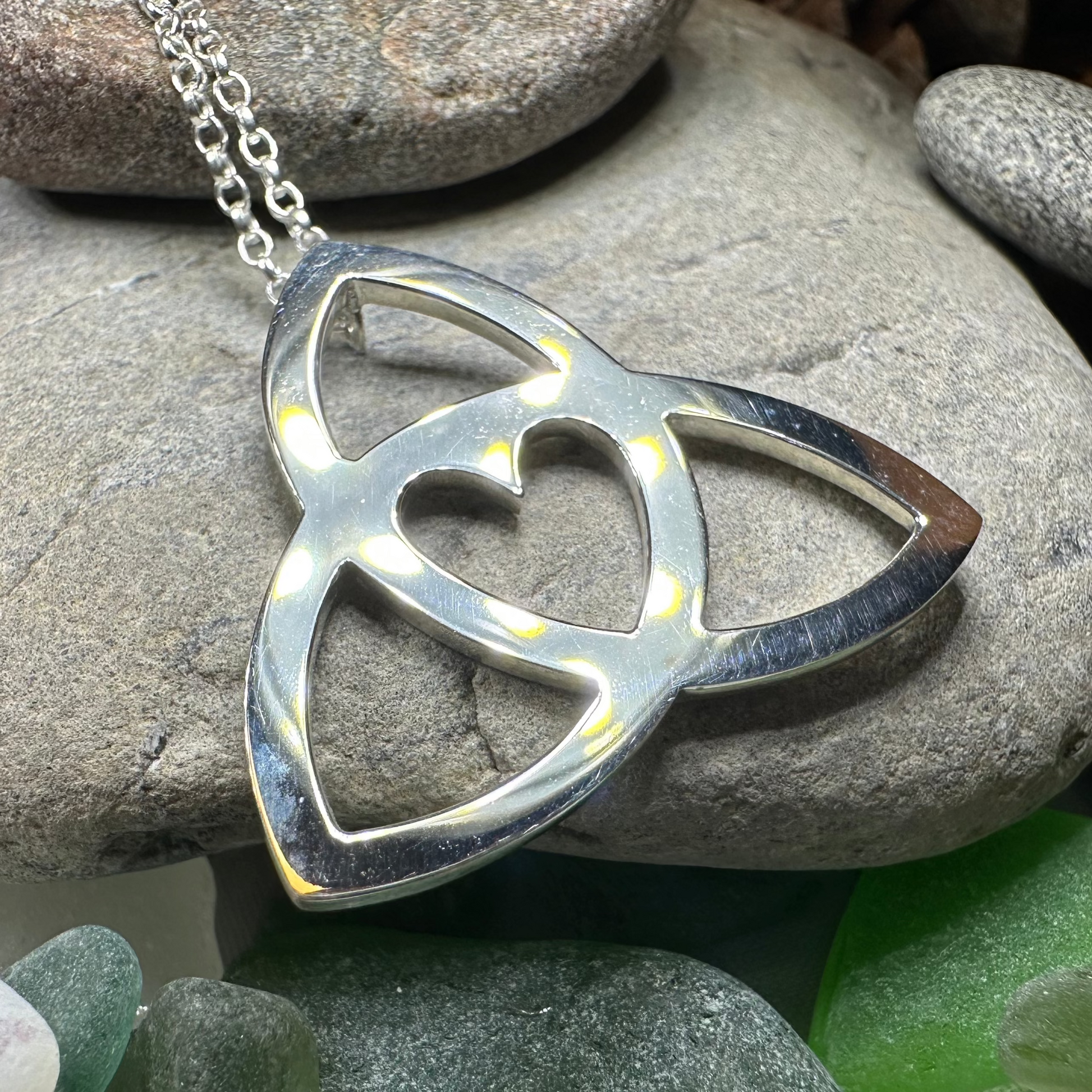 Gabrielle Trinity Knot Heart Necklace — view 6