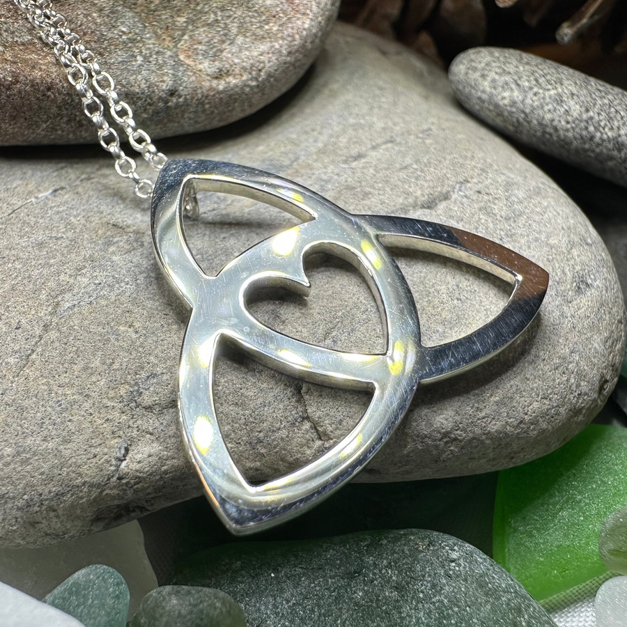 Gabrielle Trinity Knot Heart Necklace