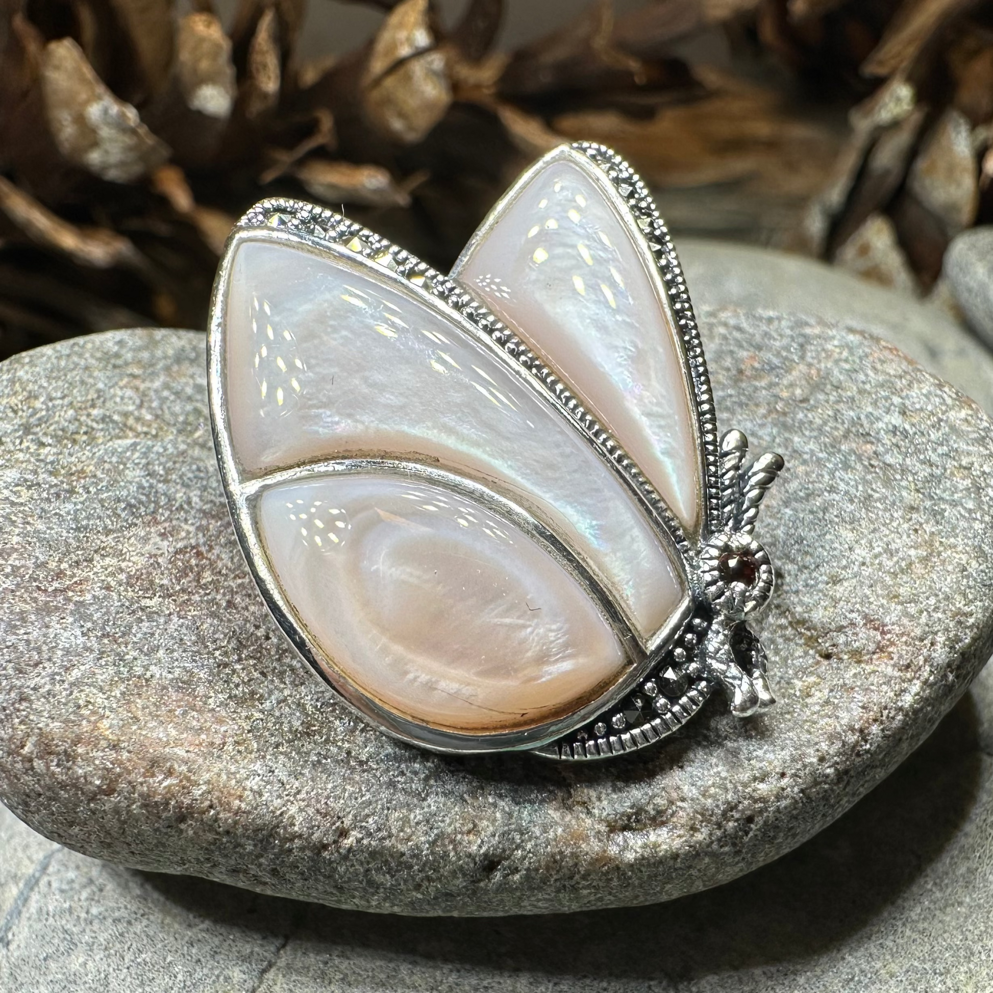 Butterfly Marcasite Brooch — view 6