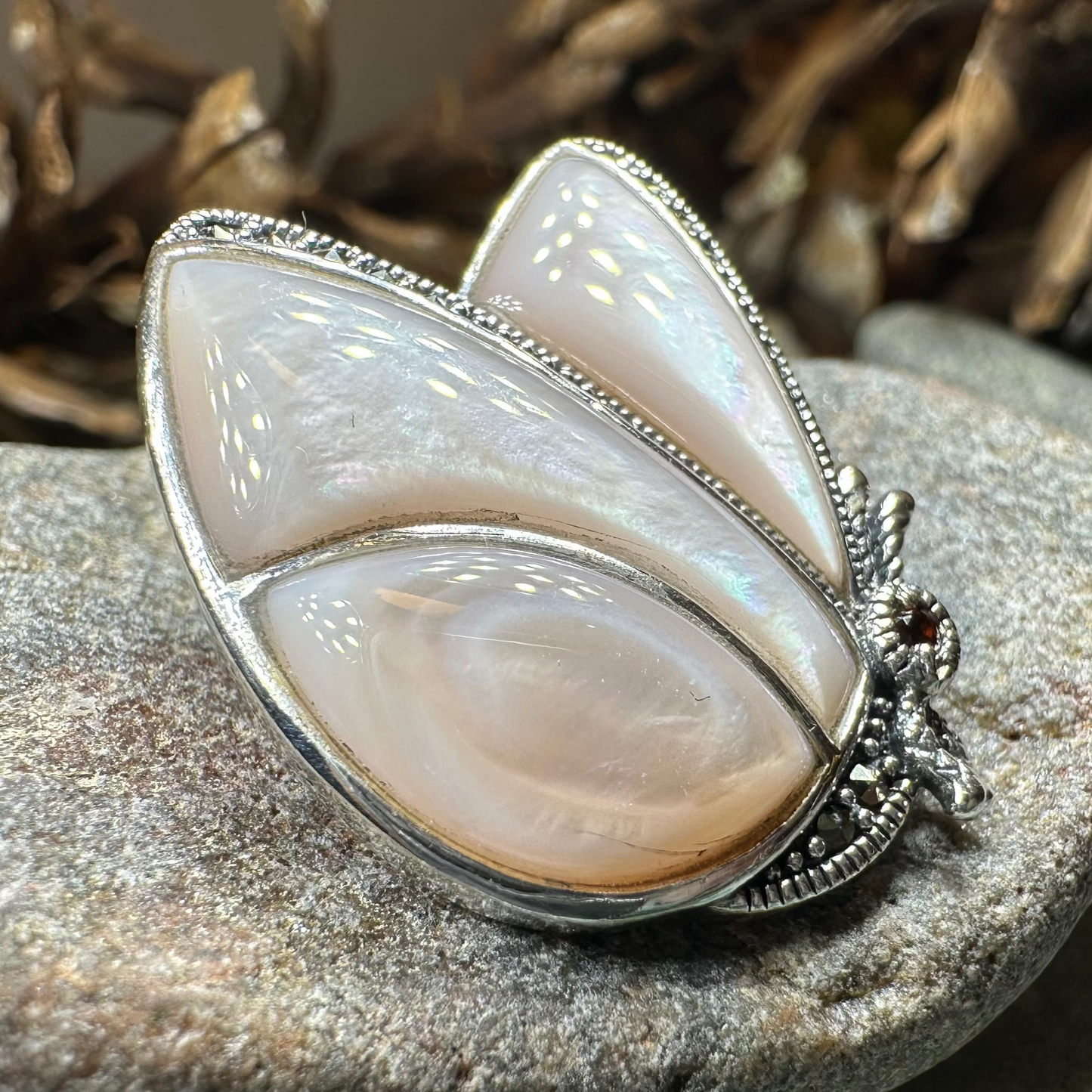 Butterfly Marcasite Brooch in sterling silver