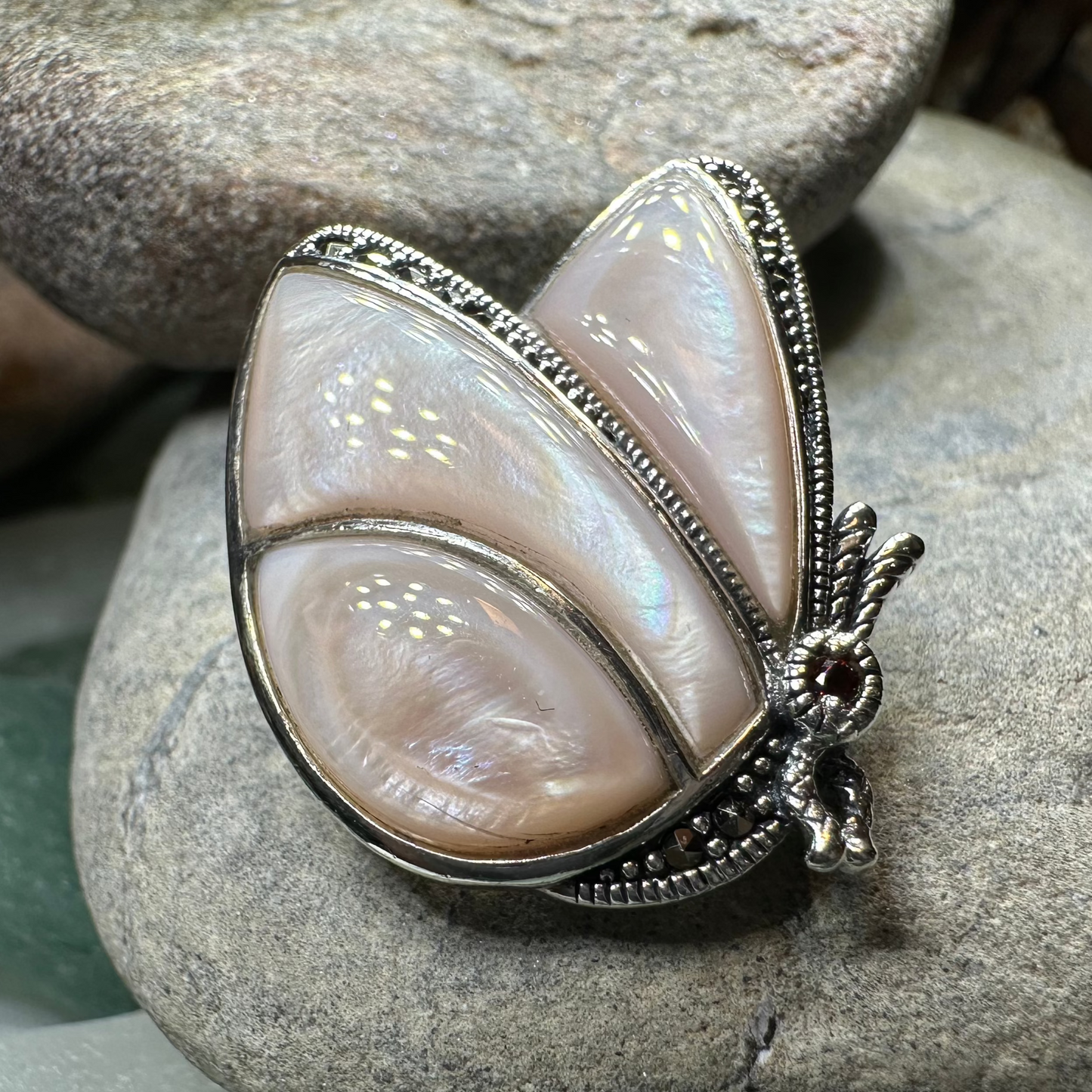 Butterfly Marcasite Brooch — view 9
